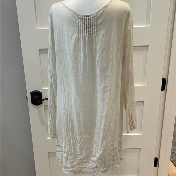 Johnny Was Cream Embroidered Lace Detail Women's Tunic Top or Dress - Picture 2 of 4